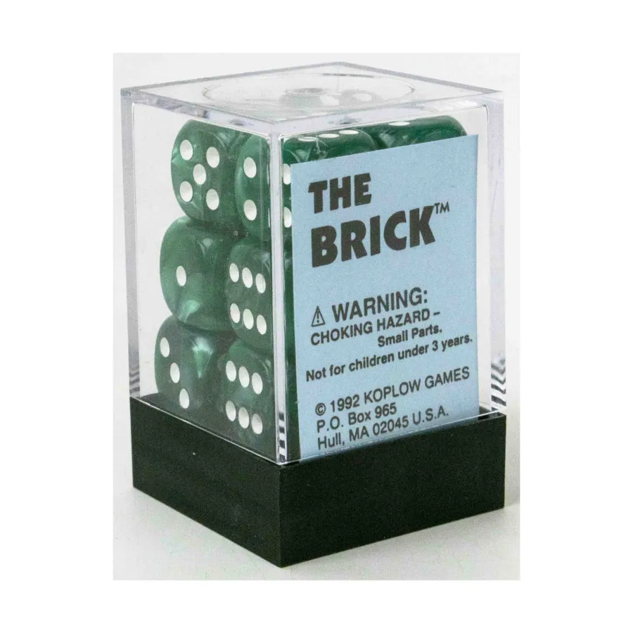 Кирпич, The - d6 Мраморно-зеленый с белым (12), Dice - Opaque (Koplow)
Кирпич, The - d6 Мраморно-зеленый с белым (12), Dice - Opaque (Koplow)