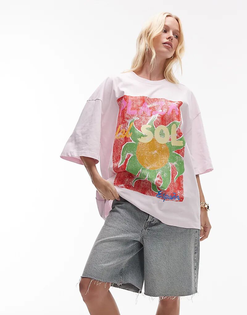 Футболка-рубашка Topshop с принтом Plaza de Sol свободного кроя розового цвета
Футболка-рубашка Topshop с принтом Plaza de Sol свободного кроя розового цвета