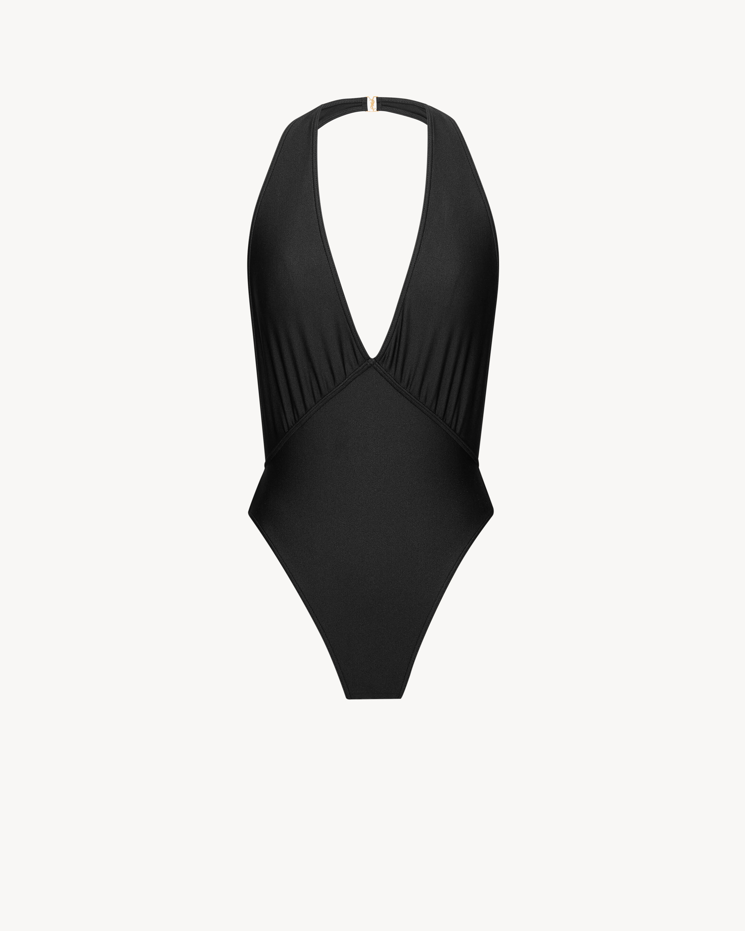 Слитный купальник с открытой спиной и воротником-хомутом Saint Laurent, черный
Слитный купальник с открытой спиной и воротником-хомутом Saint Laurent, черный