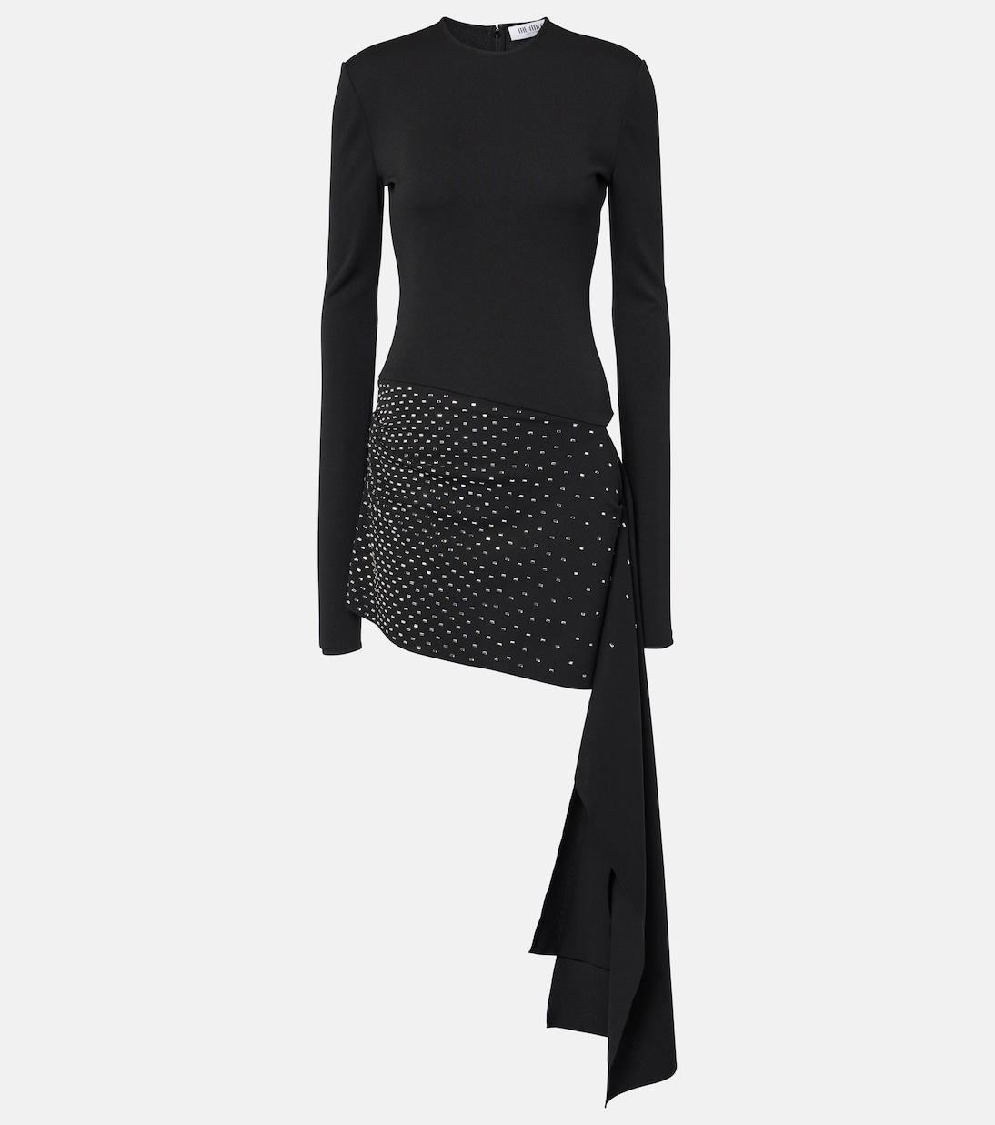 Мини-платье с декоративным поясом The Attico, черный 
Мини-платье с декоративным поясом The Attico, черный