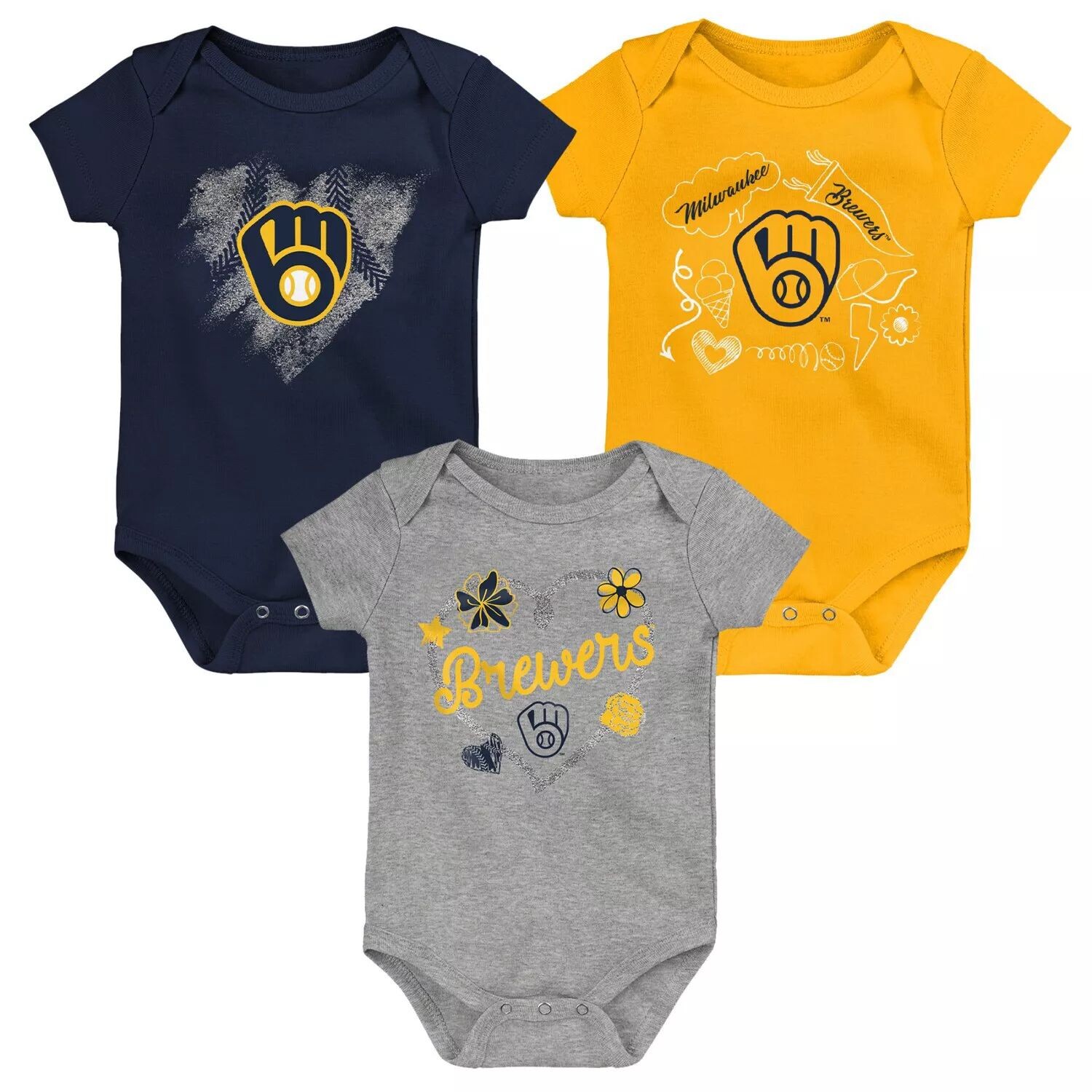 Комплект из 3 боди Milwaukee Brewers для новорожденных и младенцев, темно-синий/золотой/серый с меланжевым оттенком комплект из 3 предметов Outerstuff
Комплект из 3 боди Milwaukee Brewers для новорожденных и младенцев, темно-синий/золотой/серый с меланжевым оттенком комплект из 3 предметов Outerstuff