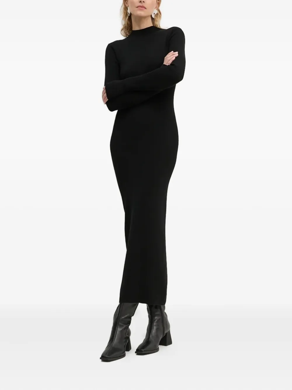 Платье миди в рубчик с высоким воротом Drykorn, черный
Платье миди в рубчик с высоким воротом Drykorn, черный