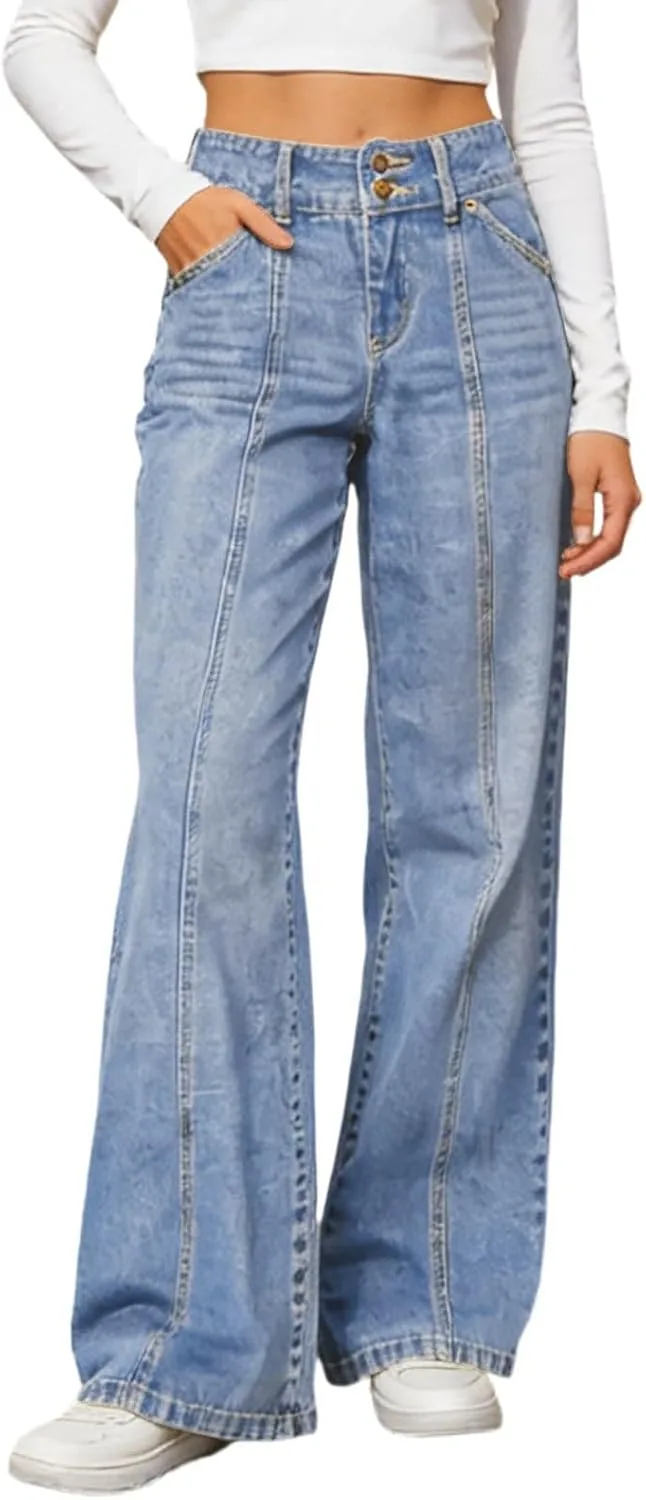 Женские джинсы Wide Leg High Waisted Stretchy с карманами
Женские джинсы Wide Leg High Waisted Stretchy с карманами