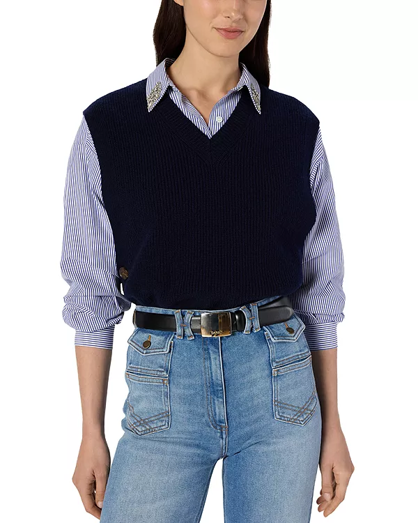 Шерстяной свитер без рукавов Evita Gerard Darel, синий
Шерстяной свитер без рукавов Evita Gerard Darel, синий