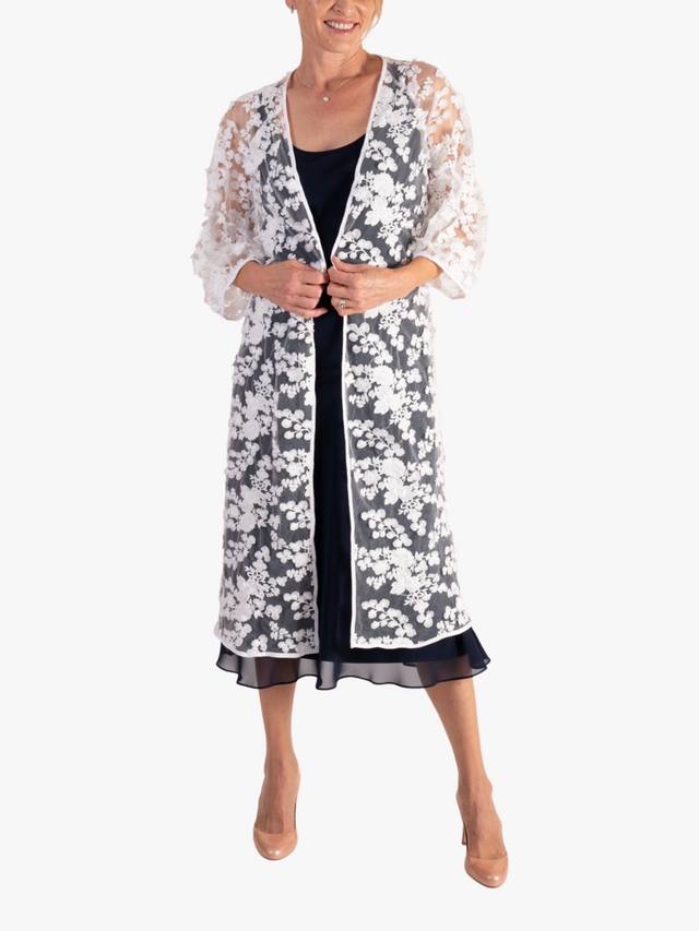 Ниспадающее сетчатое пальто с цветочной вышивкой chesca, белый
Ниспадающее сетчатое пальто с цветочной вышивкой chesca, белый