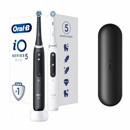 Oral-B Электрическая зубная щетка Io Series 5, матово-черная + довольно белая, двойная упаковка
Oral-B Электрическая зубная щетка Io Series 5, матово-черная + довольно белая, двойная упаковка