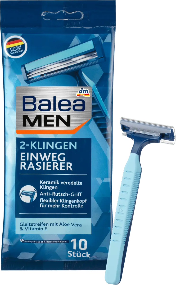 Бритва одноразовая 2 лезвия 10 шт. Balea
Бритва одноразовая 2 лезвия 10 шт. Balea