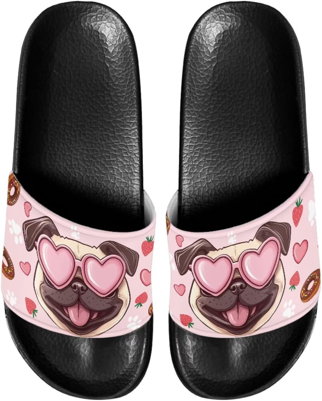 Милые шлепанцы для женщин, удобные, быстро сохнущие, на плоской подошве, для пляжа и душа Judentidos, Cute Pug
Милые шлепанцы для женщин, удобные, быстро сохнущие, на плоской подошве, для пляжа и душа Judentidos, Cute Pug