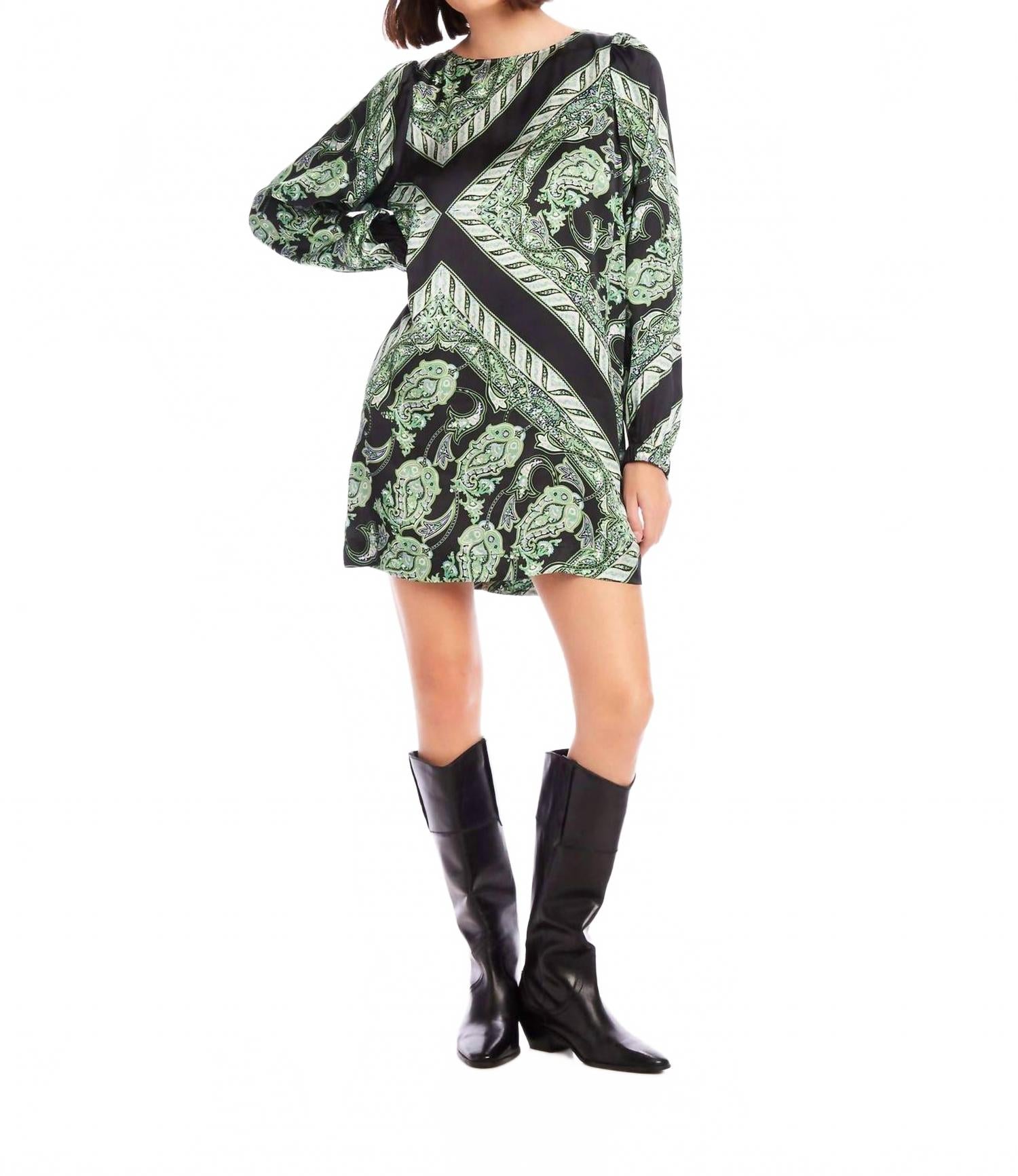 Мини-платье Juliette Florence с принтом в черно-зеленой гамме Fifteen Twenty 
Мини-платье Juliette Florence с принтом в черно-зеленой гамме Fifteen Twenty