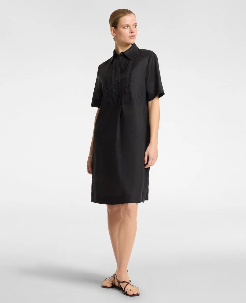 Льняное платье с воротником-стойкой Elena Miró, черный
Льняное платье с воротником-стойкой Elena Miró, черный