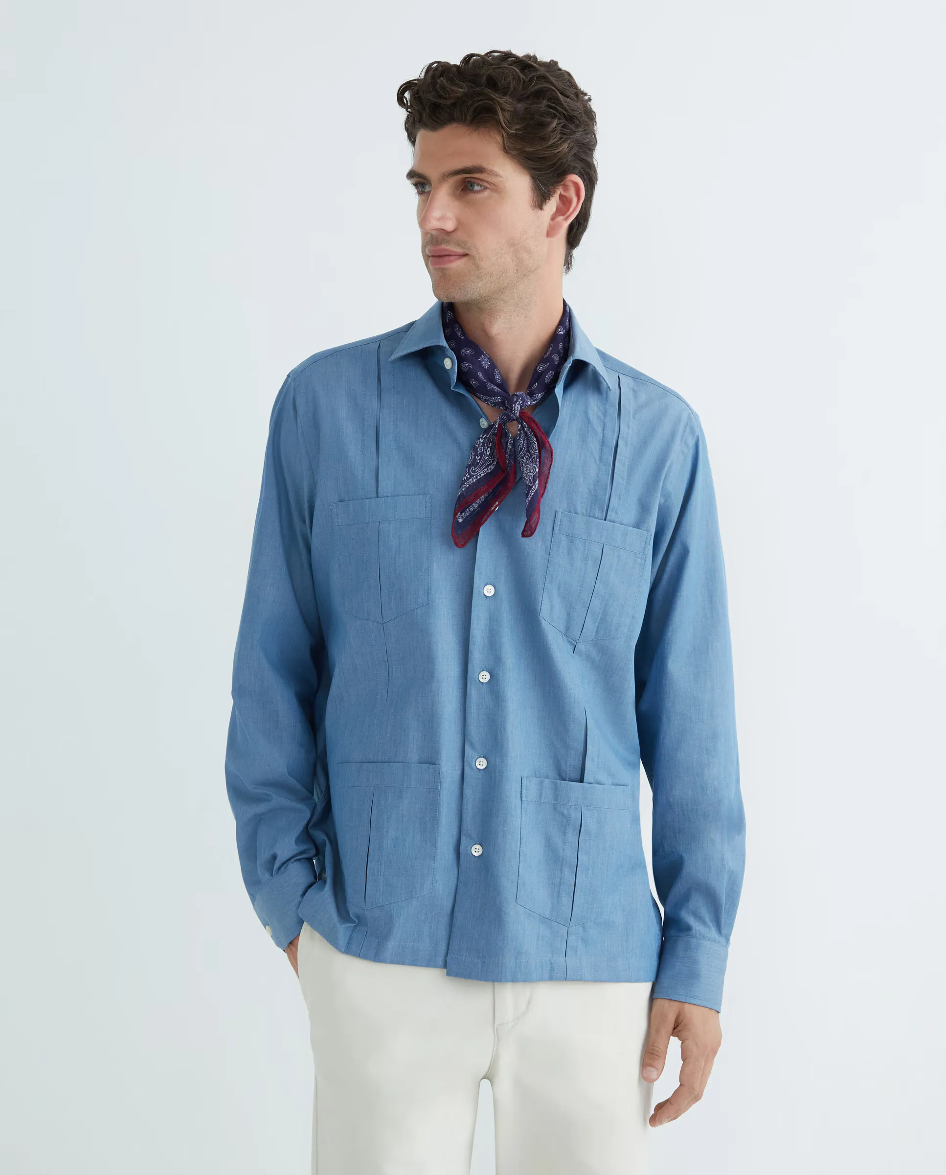 Мужская рубашка Guayabera, длинные рукава, джинсовая ткань, 4 кармана, большие размеры Mirto, синий
Мужская рубашка Guayabera, длинные рукава, джинсовая ткань, 4 кармана, большие размеры Mirto, синий