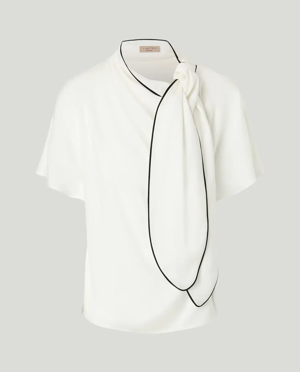 Женский топ с коротким рукавом и шнуровкой Woman Limited El Corte Inglés, белый 
Женский топ с коротким рукавом и шнуровкой Woman Limited El Corte Inglés, белый