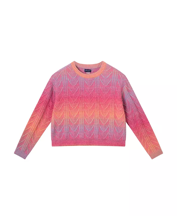 Детский свитер с радужным омбре и косой вязкой Andy & Evan, розовый
Детский свитер с радужным омбре и косой вязкой Andy & Evan, розовый
