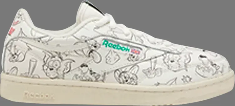 Кроссовки club c 85 gs 'tom &jerry' Reebok, белый 
Кроссовки club c 85 gs 'tom &jerry' Reebok, белый