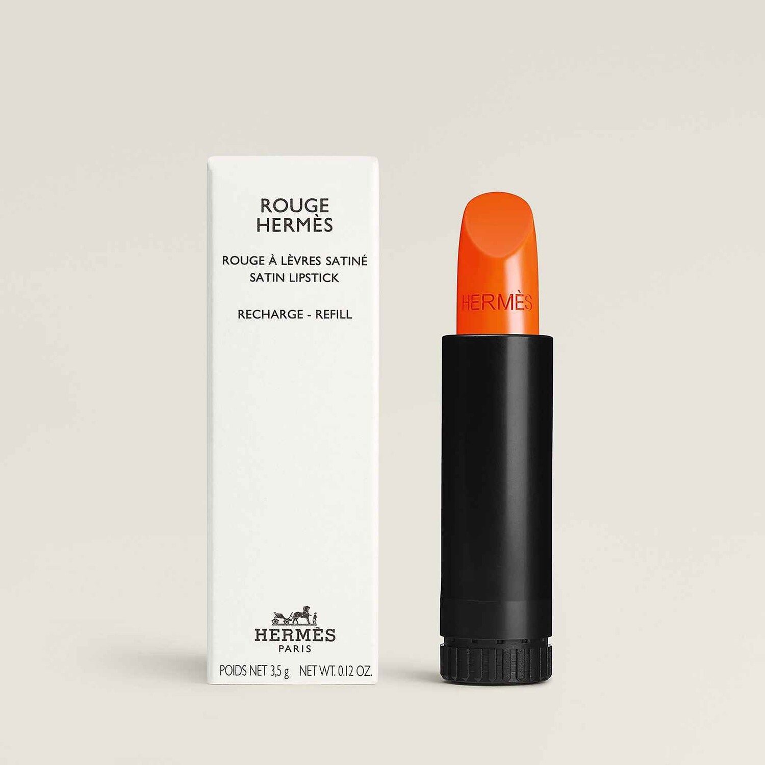 Сменный картридж для атласной губной помады Hermès Rouge Satin, тон 33 Orange Boîte, 3,5 г
Сменный картридж для атласной губной помады Hermès Rouge Satin, тон 33 Orange Boîte, 3,5 г