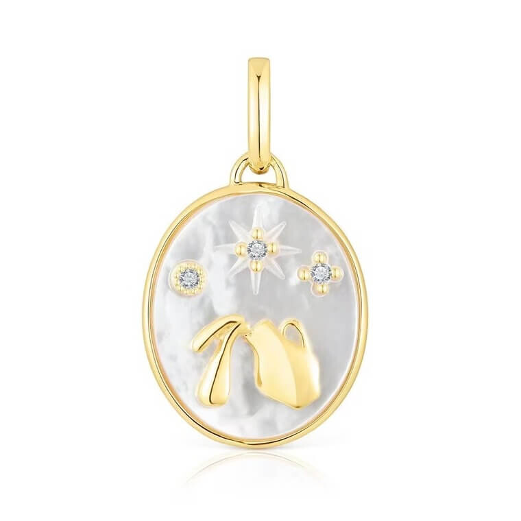 Подвеска Tous Horoscope Aquarius, серебро позолоченное/перламутр/топазы
Подвеска Tous Horoscope Aquarius, серебро позолоченное/перламутр/топазы