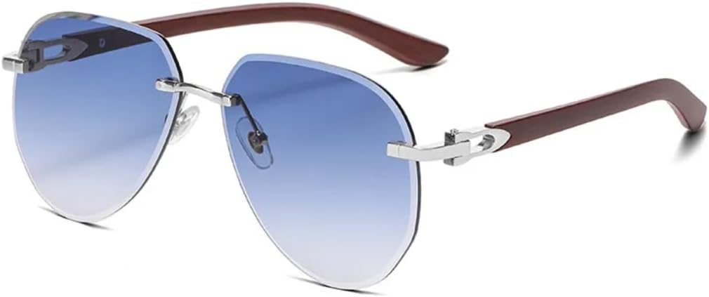 Солнцезащитные очки без оправы в винтажном стиле для женщин и мужчин, роскошные, в стиле панк, с текстурой дерева, популярные, с градиентной защитой UV400 (серебристо-синие) TVTBBVV, Silver Blue
Солнцезащитные очки без оправы в винтажном стиле для женщин и мужчин, роскошные, в стиле панк, с текстурой дерева, популярные, с градиентной защитой UV400 (серебристо-синие) TVTBBVV, Silver Blue