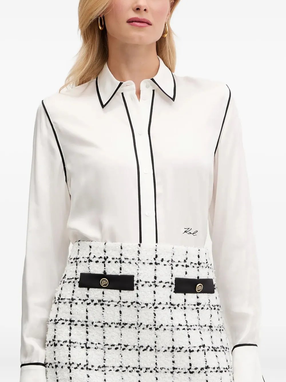 Рубашка с кантом KARL LAGERFELD, белый
Рубашка с кантом KARL LAGERFELD, белый