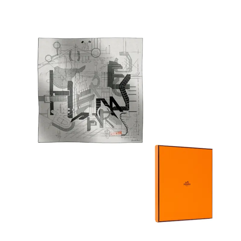 HERMES Шелковый шарф унисекс белый, White
HERMES Шелковый шарф унисекс белый, White