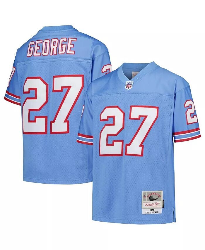 Джерси Big Boys Eddie George Light Blue Houston Oilers Gridiron Classics 1997, вышедший на пенсию игрок Legacy Mitchell & Ness, синий
Джерси Big Boys Eddie George Light Blue Houston Oilers Gridiron Classics 1997, вышедший на пенсию игрок Legacy Mitchell & Ness, синий