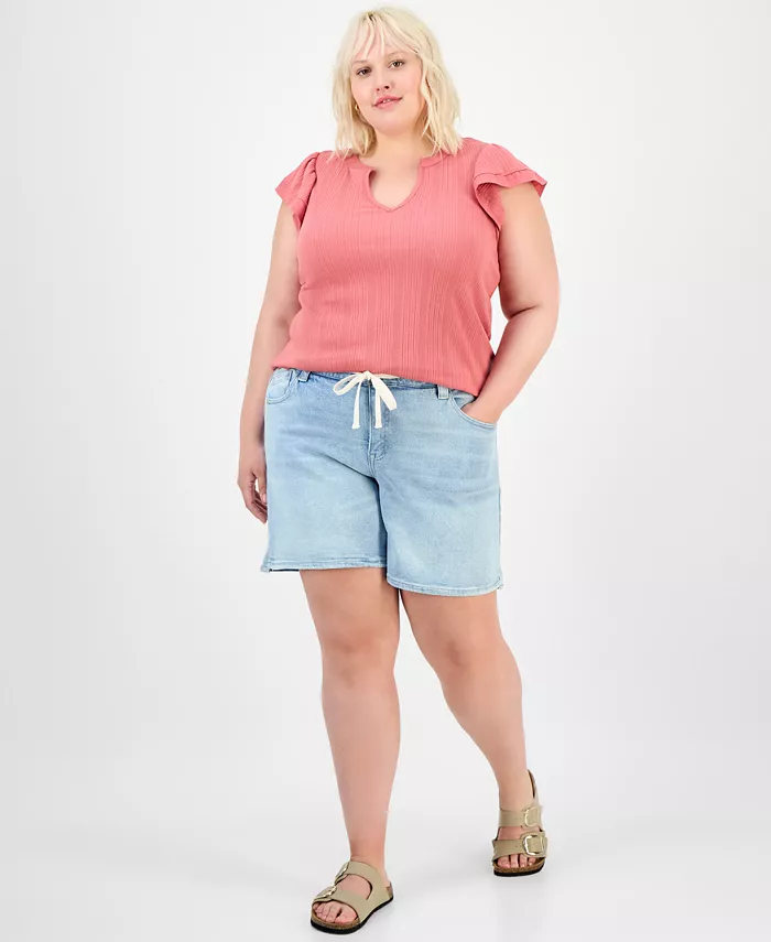 Модные шорты Plus с высокой талией и завязками Democracy, синий
Модные шорты Plus с высокой талией и завязками Democracy, синий