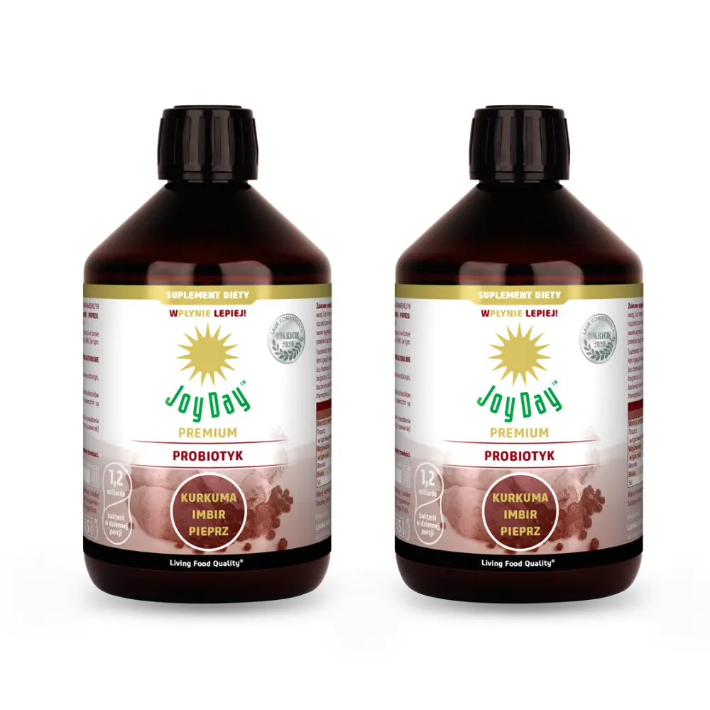 Joy Day набор: пробиотик Куркума Имбирь Перец, 2х500 мл/1 уп.
Joy Day набор: пробиотик Куркума Имбирь Перец, 2х500 мл/1 уп.