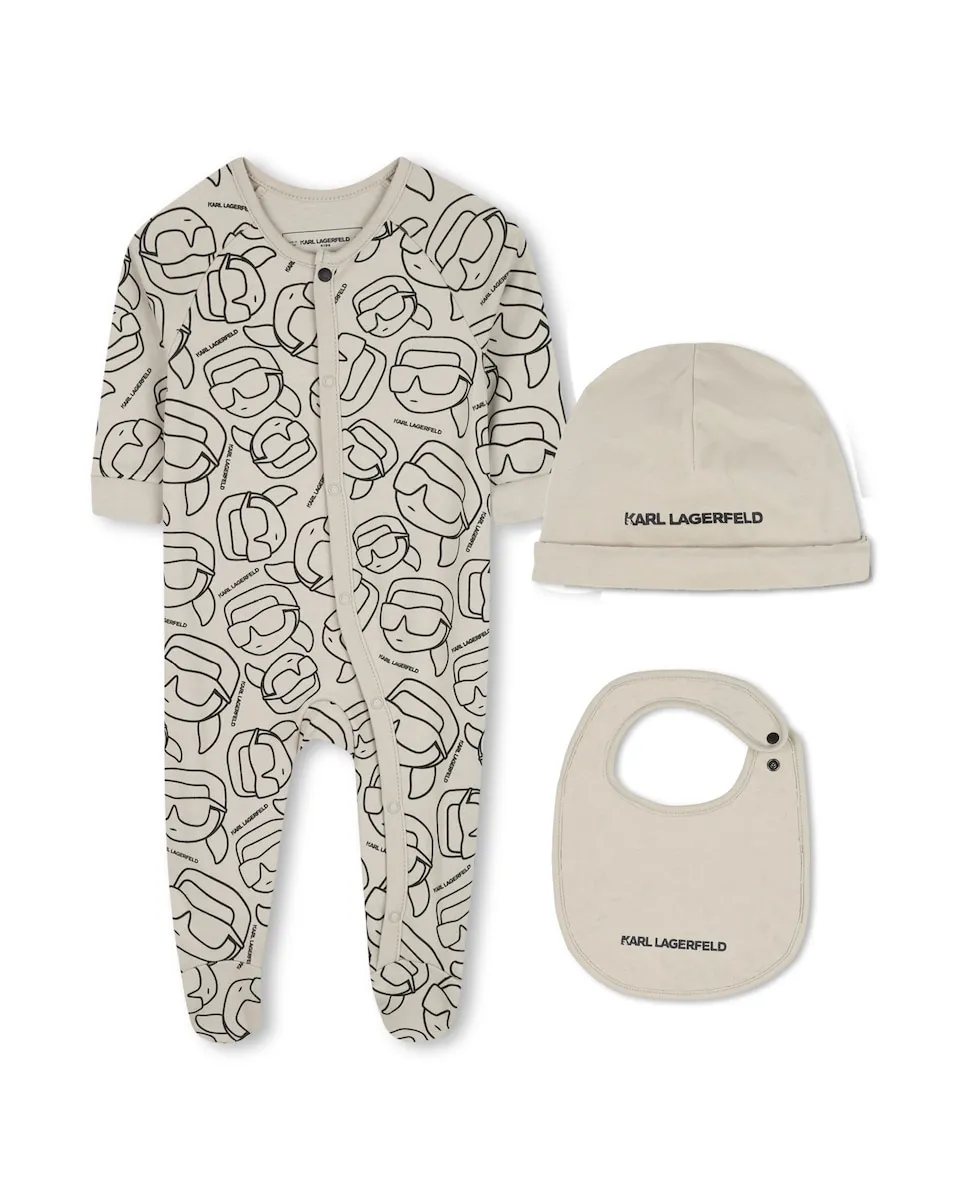 Детский комплект из хлопка натурального цвета Karl Lagerfeld Kids
Детский комплект из хлопка натурального цвета Karl Lagerfeld Kids