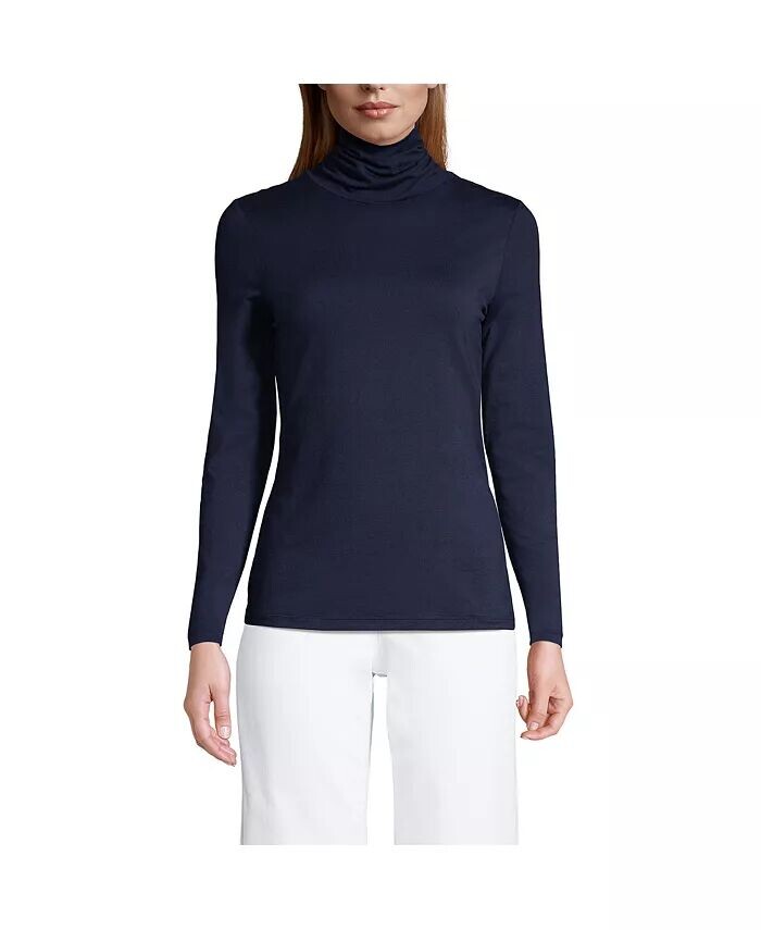 Женская высокая легкая водолазка из джерси с длинными рукавами и высоким воротником Lands' End, синий
Женская высокая легкая водолазка из джерси с длинными рукавами и высоким воротником Lands' End, синий