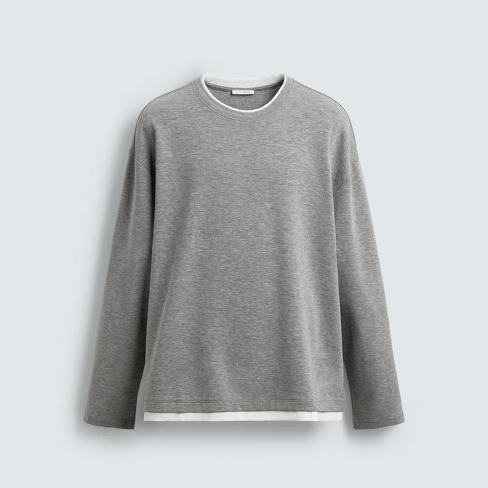 Футболка Zara With Contrast Double Ribbed Hem, серый
Футболка Zara With Contrast Double Ribbed Hem, серый