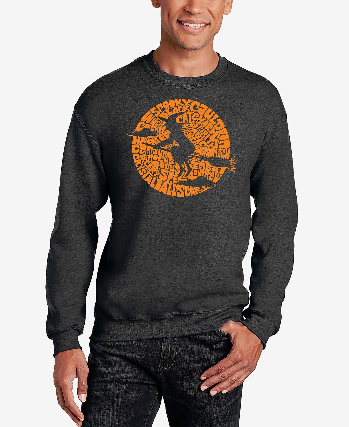 Мужская толстовка с круглым вырезом spooky witch word art LA Pop Art, темно-серый
Мужская толстовка с круглым вырезом spooky witch word art LA Pop Art, темно-серый