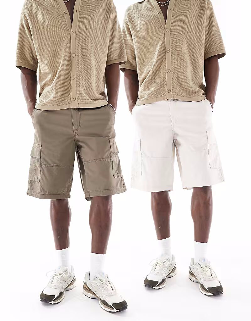 Комплект из 2 шорт-карго Jack & Jones цвета хаки и кремового цвета
Комплект из 2 шорт-карго Jack & Jones цвета хаки и кремового цвета