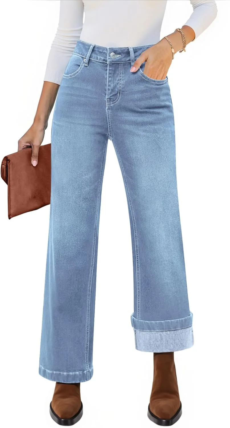 Luvamia Flare Jeans для женщин, утепленные флисом, с высокой талией и широкими штанинами
Luvamia Flare Jeans для женщин, утепленные флисом, с высокой талией и широкими штанинами