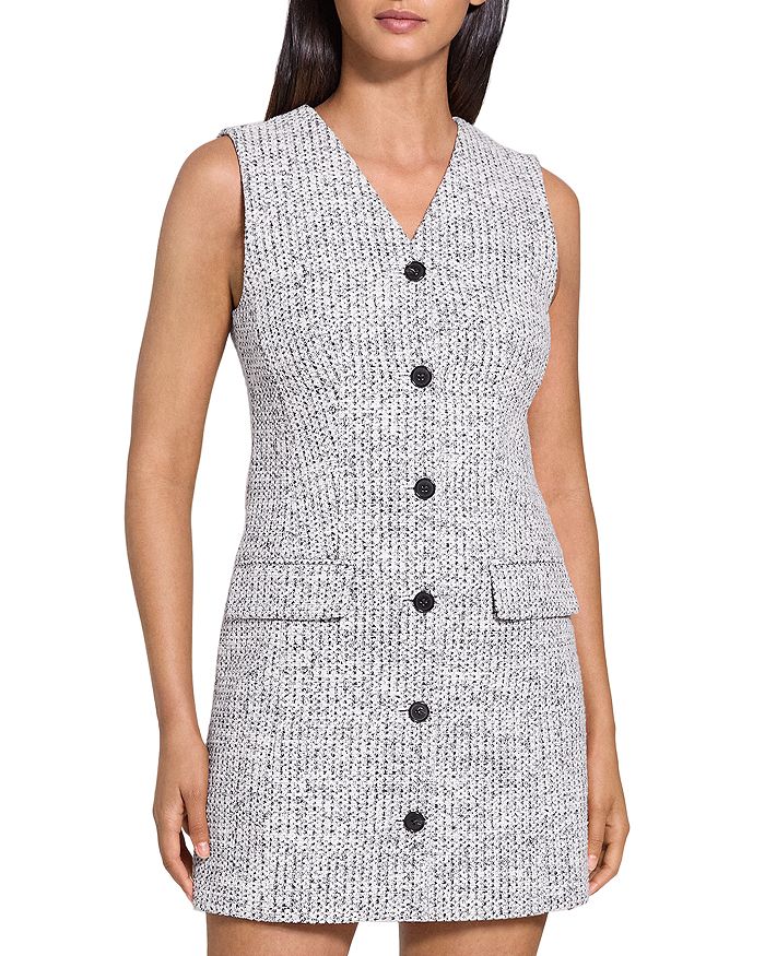 Платье-блейзер без рукавов с однобортным лифом Theory, белый
Платье-блейзер без рукавов с однобортным лифом Theory, белый