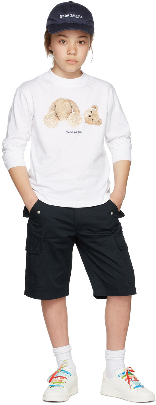 Детские темно-синие шорты-карго с логотипом Темно-синий/Белый Palm Angels
Детские темно-синие шорты-карго с логотипом Темно-синий/Белый Palm Angels
