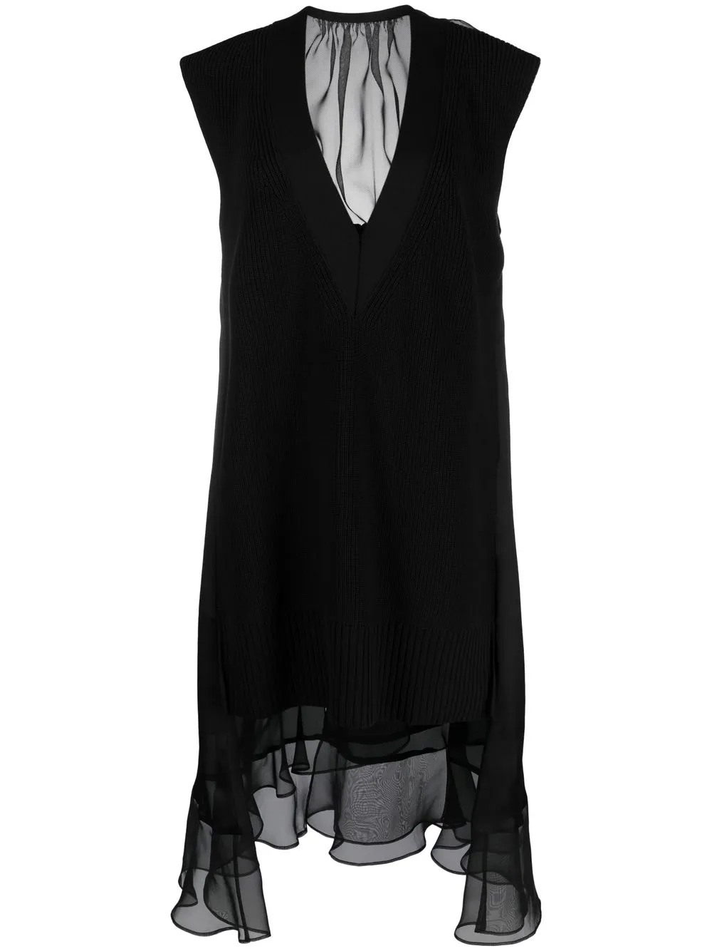 Платье миди с прозрачной вставкой SACAI, черный
Платье миди с прозрачной вставкой SACAI, черный