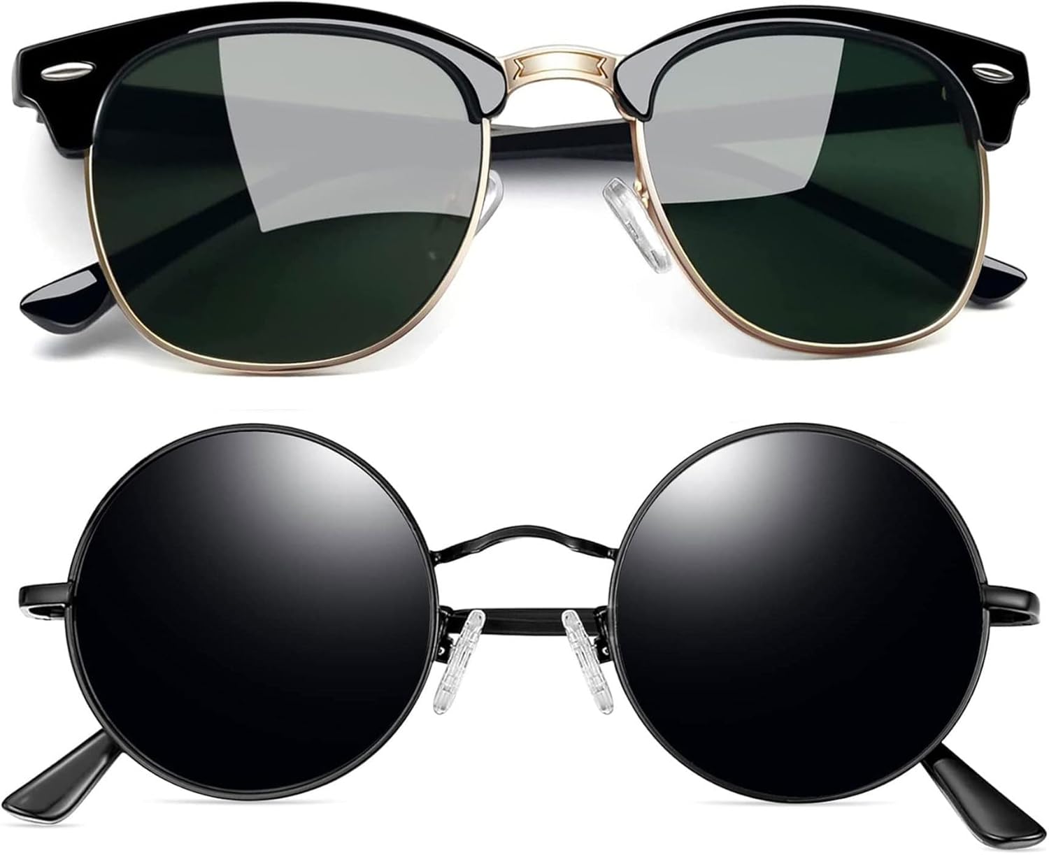 Комплект солнцезащитных очков Joopin Black Hippie: круглые и полуободковые, унисекс, поляризованные, с защитой от УФ-излучения, классические солнцезащитные очки для женщин и мужчин, Black
Комплект солнцезащитных очков Joopin Black Hippie: круглые и полуободковые, унисекс, поляризованные, с защитой от УФ-излучения, классические солнцезащитные очки для женщин и мужчин, Black