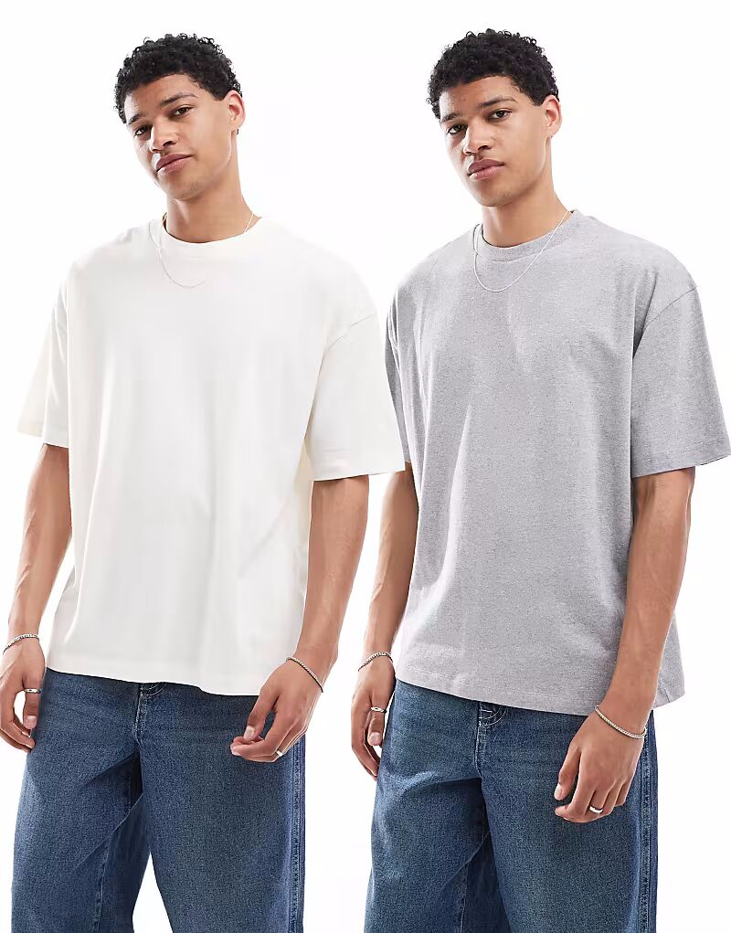 ASOS DESIGN Essential, набор из 2 футболок оверсайз кремового и серого меланжевого цвета
ASOS DESIGN Essential, набор из 2 футболок оверсайз кремового и серого меланжевого цвета