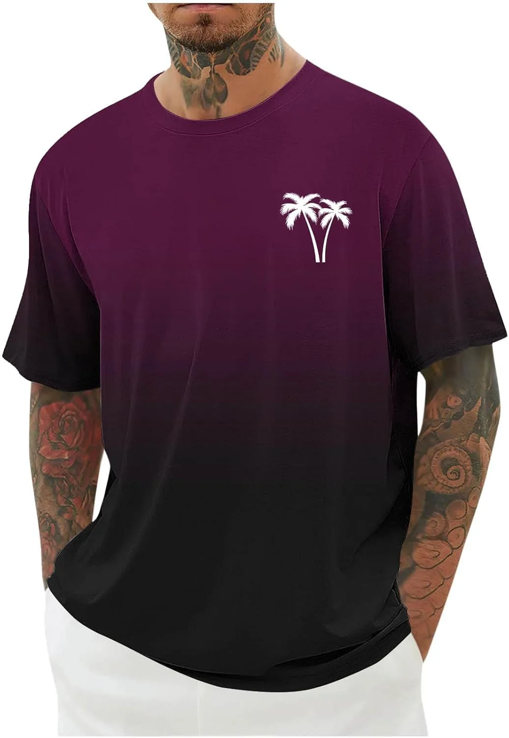 Мужская футболка с градиентом, короткий рукав, свободный крой
Мужская футболка с градиентом, короткий рукав, свободный крой