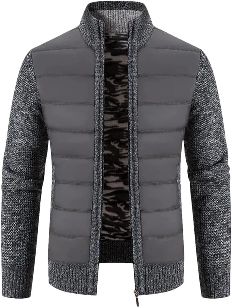 Мужской зимний вязаный кардиган с утолщенной вставкой и стойкой горловиной Vsadsau
Мужской зимний вязаный кардиган с утолщенной вставкой и стойкой горловиной Vsadsau