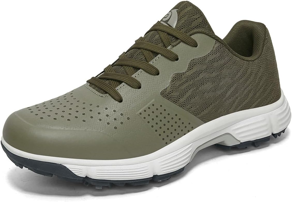 Мужские гольф-кроссовки с 7 шипами, противоскользящие, водонепроницаемые, для тренировок и ходьбы, удобная обувь для гольфа Omcam, зеленый
Мужские гольф-кроссовки с 7 шипами, противоскользящие, водонепроницаемые, для тренировок и ходьбы, удобная обувь для гольфа Omcam, зеленый