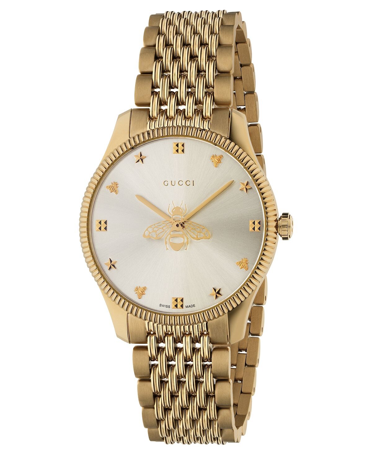 Часы G-Timeless с золотым PVD-браслетом из нержавеющей стали, 36 мм Gucci, золотой
Часы G-Timeless с золотым PVD-браслетом из нержавеющей стали, 36 мм Gucci, золотой