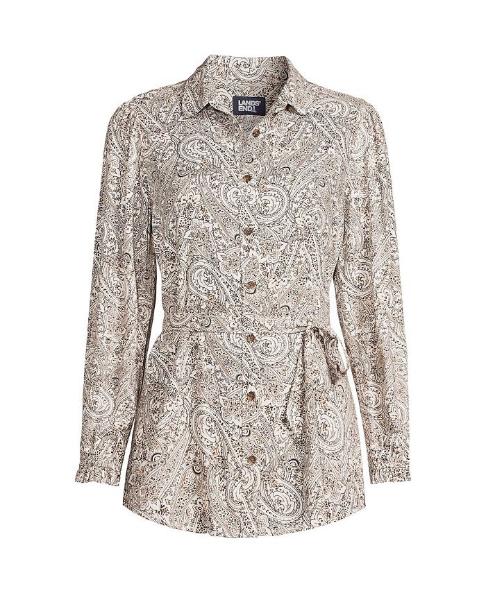 Женская рубашка из искусственного шелка с завязкой на талии Lands' End, тан/бежевый
Женская рубашка из искусственного шелка с завязкой на талии Lands' End, тан/бежевый
