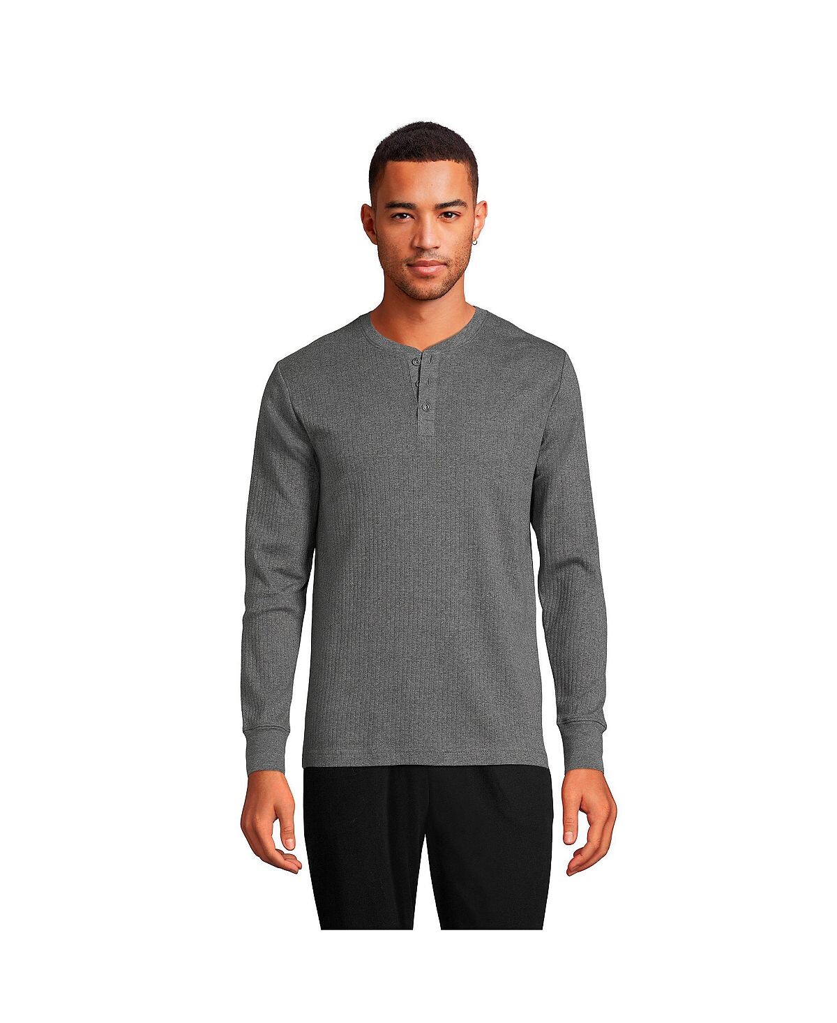 Мужская трикотажная пижама в рубчик с футболкой Henley Lands' End
Мужская трикотажная пижама в рубчик с футболкой Henley Lands' End