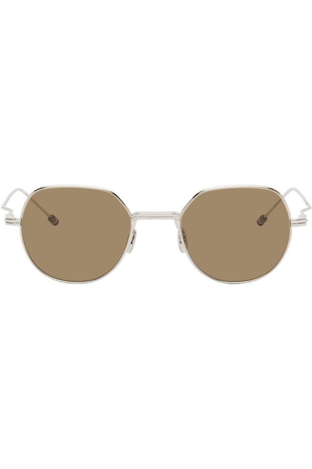 Титан круглые солнцезащитные очки Thom Browne, серебряный
Титан круглые солнцезащитные очки Thom Browne, серебряный