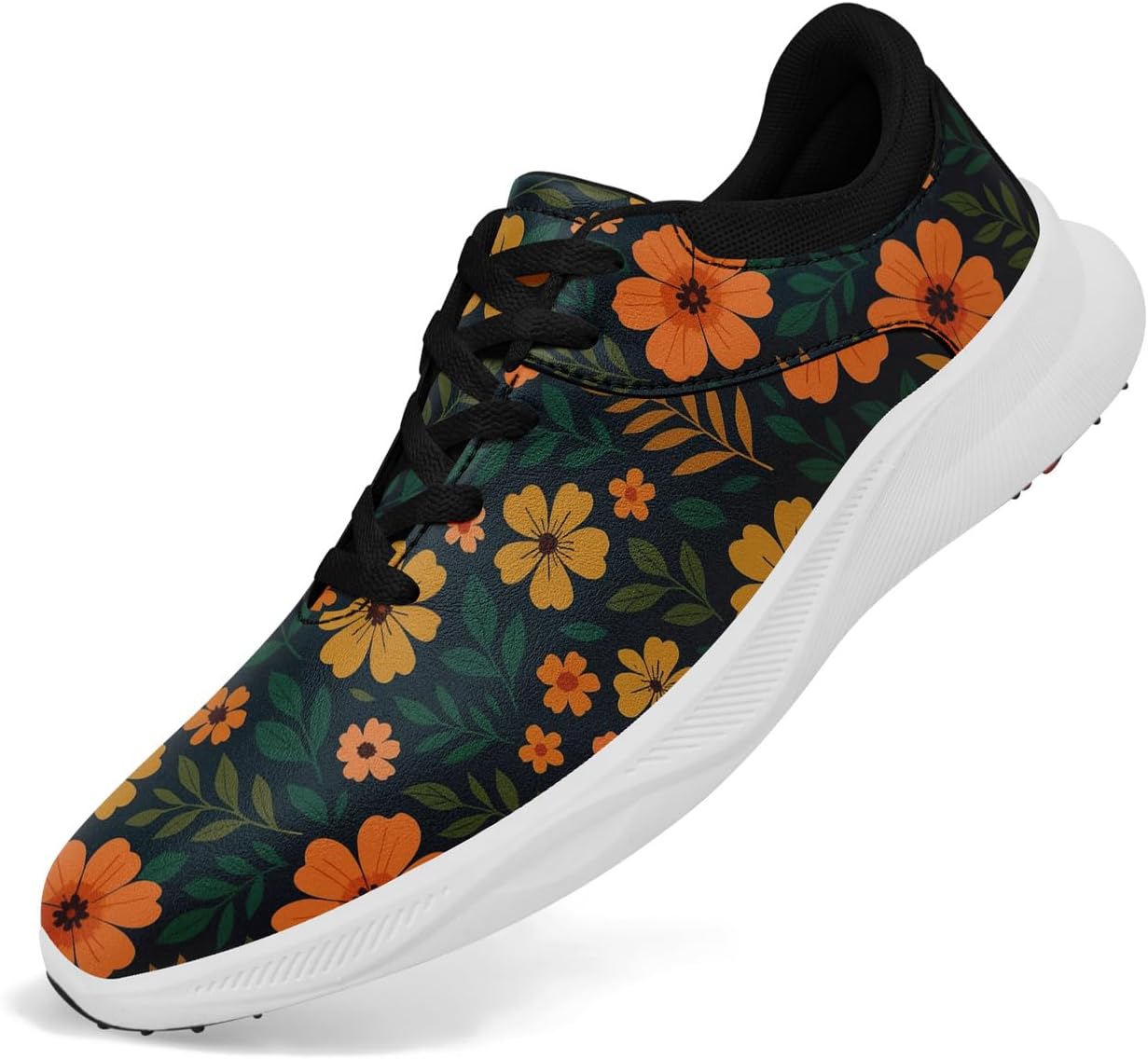 Женские гольф-туфли без шипов, водонепроницаемые, с цветочным принтом, легкие кроссовки для гольфа, удобные спортивные туфли для ходьбы с противоскользящей вентиляцией подошвы Awsole, Green-orange-b
Женские гольф-туфли без шипов, водонепроницаемые, с цветочным принтом, легкие кроссовки для гольфа, удобные спортивные туфли для ходьбы с противоскользящей вентиляцией подошвы Awsole, Green-orange-b