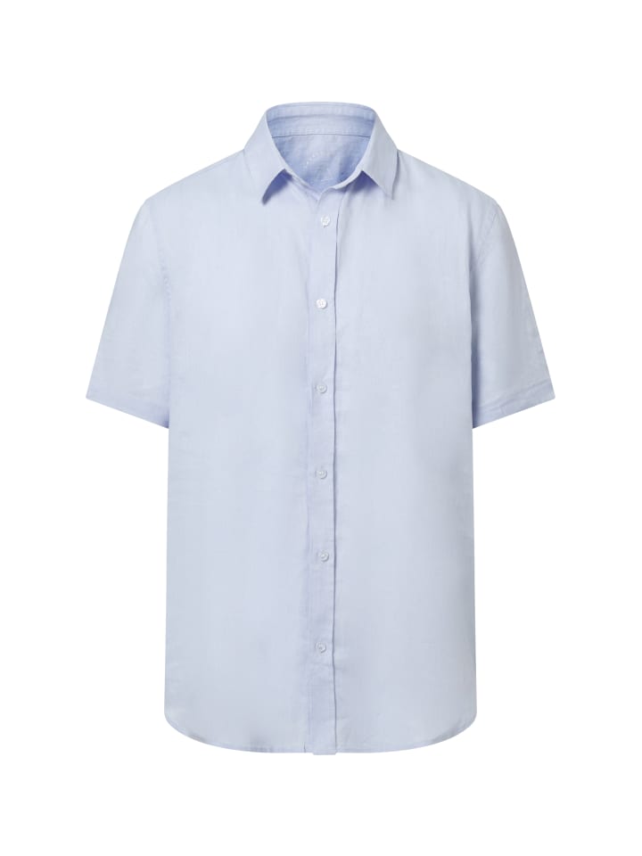 Льняная рубашка с короткими рукавами синего цвета CASH-MERE.CH
Льняная рубашка с короткими рукавами синего цвета CASH-MERE.CH