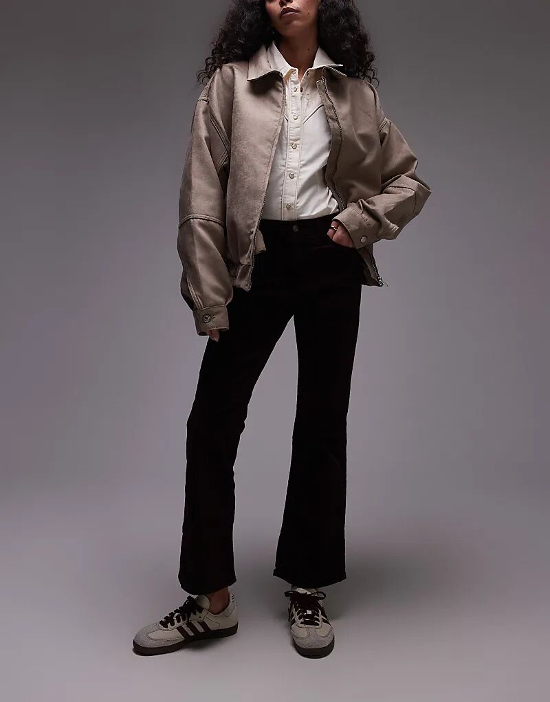 Укороченные вельветовые джинсы бордового цвета Mango 
Укороченные вельветовые джинсы бордового цвета Mango