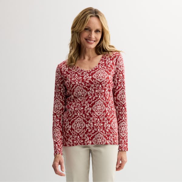 Миниатюрная базовая блузка с длинным рукавом и v-образным вырезом Croft & Barrow, цвет red medallion
Миниатюрная базовая блузка с длинным рукавом и v-образным вырезом Croft & Barrow, цвет red medallion