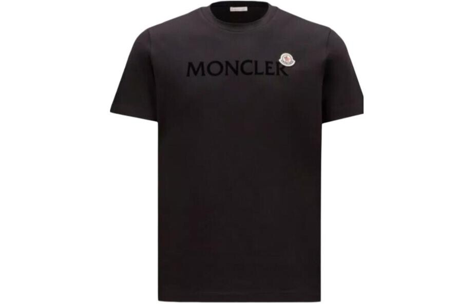 Мужская хлопковая футболка с логотипом Flocked, черная Moncler, черный
Мужская хлопковая футболка с логотипом Flocked, черная Moncler, черный