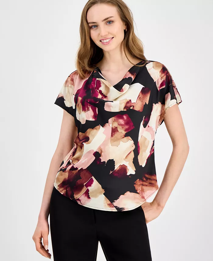 Женская атласная блузка с принтом и воротником-хомутом Anne Klein, черный
Женская атласная блузка с принтом и воротником-хомутом Anne Klein, черный